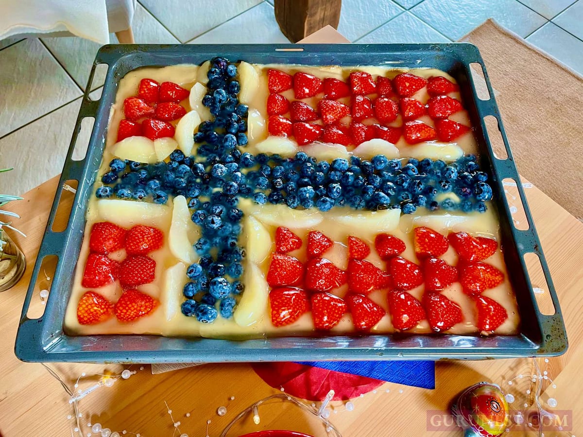 Norwegischer Obstkuchen vegan à la gurunest
